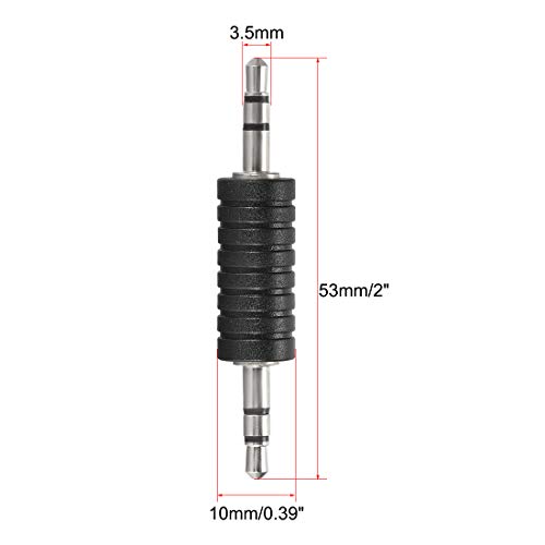 uxcell Conector Estéreo 3.5mm Macho a Macho 2 Pzs miniatura 2