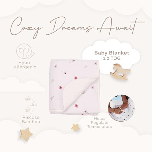 Image of Soft Baby Quilted Blanket - Lightweight and Breathable, Ideal for Newborns and Toddlers. (Daisy, 30 inch x 40 inch)