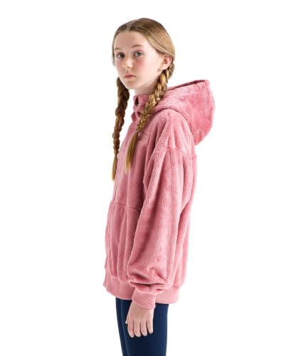 Image of THE NORTH FACE Girls' Osito Full Zip Hoodie | Fleece Hooded Jacket With Hand Pockets & Durable Ribbed Collar