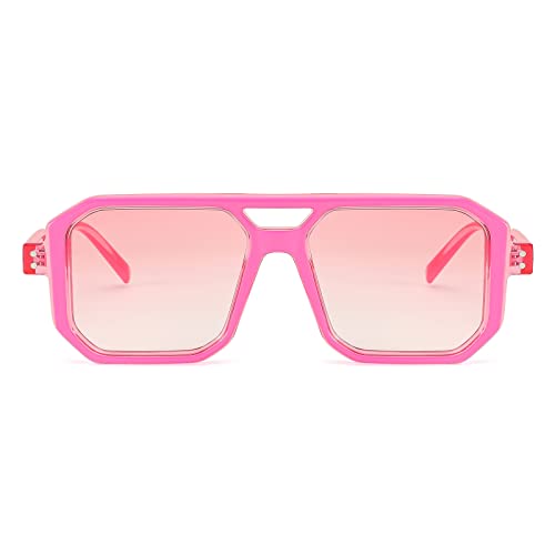 FEISEDY Retro Sunglasses for Women Men Trendy Aviator Sunglasses Classic Square Frame Shades B29392