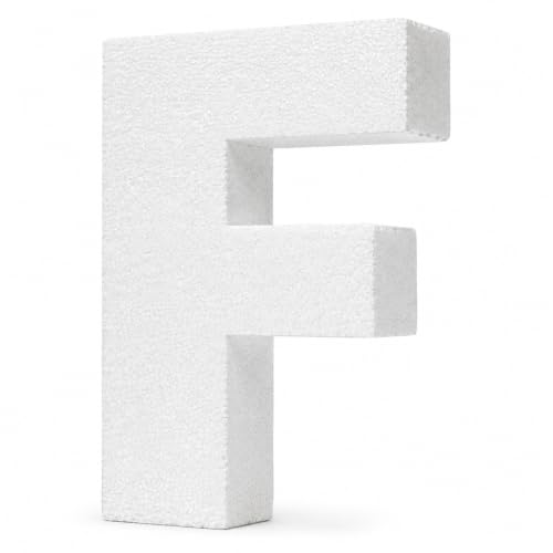 12-Inch Smooth Foam Letters for Arts and Crafts, Lightweight Polystyrene Alphabet Cutouts for DIY Projects, Party Decorations, School Displays and Event Décor (F)