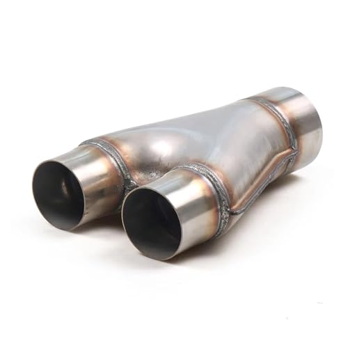 Tubo de escape Tubo En Y Escape Coche Personalizado Universal, Tubo Escape Acero Inoxidable Tipo Y, Adaptador Tubo, Conector, Cono Tubo BX102125 Cola de Escape(2.5inch-3inch)