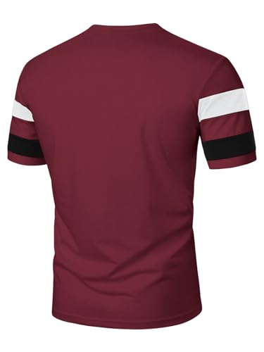 Image of RoseSeek Men's Color Block Short Sleeve Tee Shirts Casual Crewneck T Shirt Trendy Summer Tops