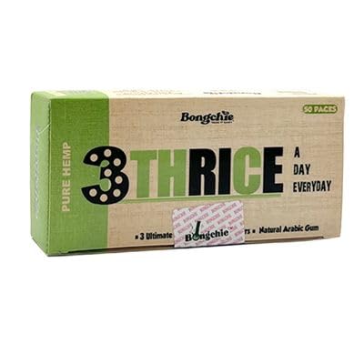 Bongchie Thrice A Day Pure Hemp Rolling Papers with Filters | Organic, King Size Slim | Pack of Premium, Chemical-Free Smoking Essentials