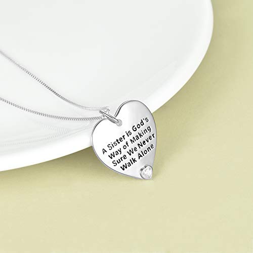 YFN Mom & Sister Necklace, Sterling Silver Heart Pendant Jewelry, Wife/Girlfriend Birthday Gift4
