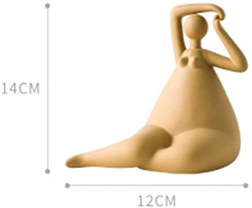 Statut de Table en Céramique Abstrait Statue Fat Yoga Maison - 5