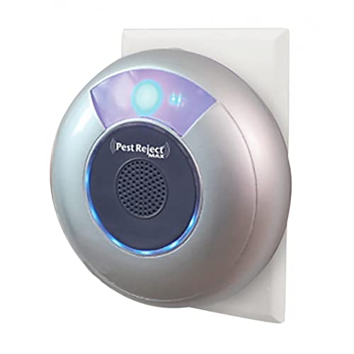 Pest Reject Max - Barrage aux Insectes - Technologie à Base de pulsations électromagnétiques à ultrasons - 3 en 1 Mode Insectes - pour Rats et Souris, Cafards, Insectes, Araignées, 100% Inoffensif