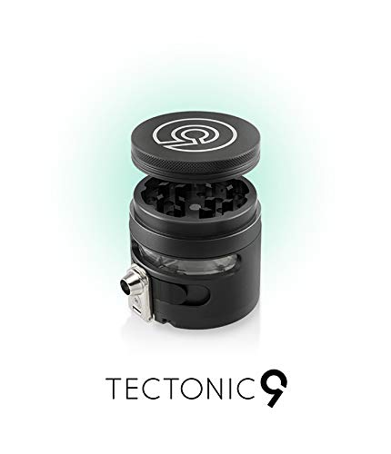Tectonic9 Manual Herb Grinder Herbal Spice Electric Automatic Dispenser Large 2.5" Aluminum Alloy (Gray)