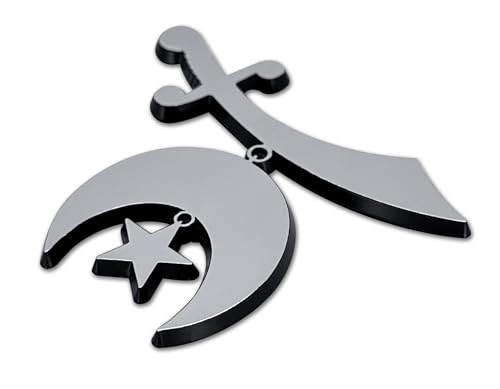 Image of Elektroplate Shriners OEM Chrome Emblem for Cars, Trucks, and All Auto | Universal Fit at 3.3 inch x 2.75 inch | Weatherproof