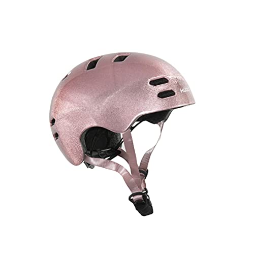 Casco de patinaje reflectante HUDORA rosa para monopatín y patines en línea