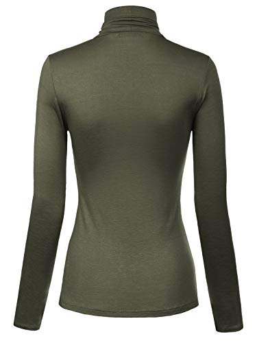 Image of MixMatchy Women's Slim Lightweight Long Sleeve Pullover Turtleneck Mock Shirts Base Layer Undershirts Active Tops