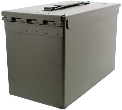 HARDROCK Waterproof Ammo Cans Metal –Army Green Ammo Box Steel –for Shotgun Rifle Nerf Ammunition (50 Cal)