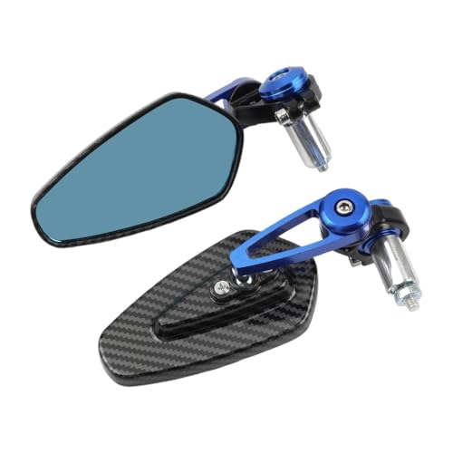 Espejos retrovisores universales de fibra de carbono para manillar de motocicleta de 22mm 7/8"
