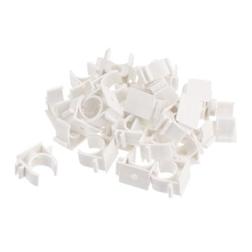 Abrazaderas de tubo de PVC tipo U de 20 mm sourcing map blancas 6