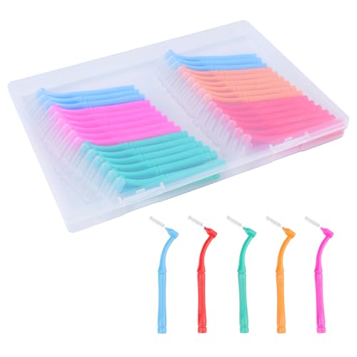 60 cepillos interdentales, cepillos interdentales en forma de L en 5 tamaños con mango antideslizante Cepillos dentales para la limpieza dental Espacios interdentales Higiene bucal Aparatos dentales ( 60 cepillos interdentales, cepillos interdentales en forma de L en 5 tamaños con mango antideslizante Cepillos dentales para la limpieza dental Espacios interdentales Higiene bucal Aparatos dentales (