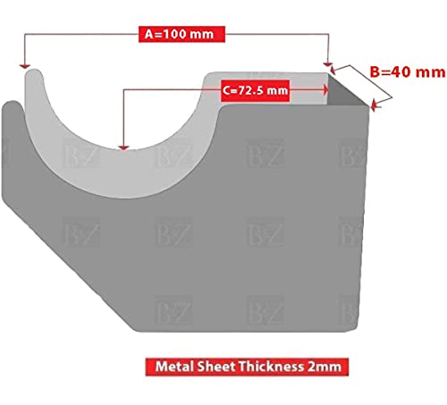 Designer Vertical Column Dual Arm Radiator Brackets (100mm (A) x40mm (B) x72mm (C), Anthracite), 100mm (A) x 40mm (B) x 72.5mm (C) - Image 3