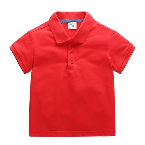 Opiniones y reviews de Camisetas y polos para Niño que Puedes Comprar On-line. 42 Camisa polo de manga corta para niños y niñas, con botones y solapa, informal, de algodón, para verano, Rojo -, 3 Años/4 Años