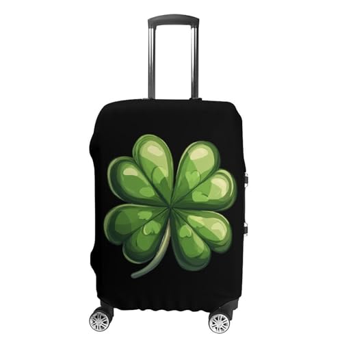 St. Patrick's Day Shamrock Clover Luggage Cover Cute Travel Suitcase Cover Protective Cover for Women Men M