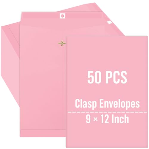 Enveloppes de catalogue Whaline rose clair grand format pochette d'expédition 22,9 x 30,5 cm