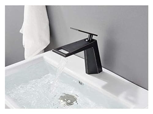 Robinet de cuisine cascade noir en laiton mitigeur monocommande