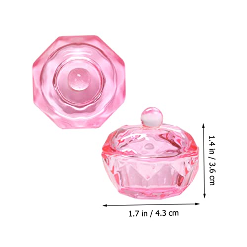 Healeved 2pcs Dappen Dish de Vidrio para Manicura miniatura 2