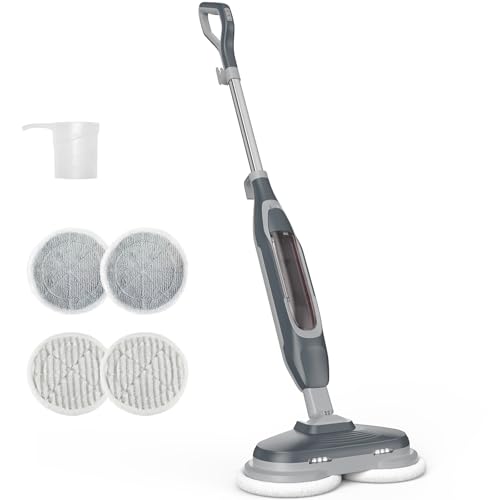 Image of OLIXIS Steam Mop, All-in-One Scrubbing Steam Mops for Floor Cleaning with Rotating Pads, Floor Steamer with 2 LED Lights, 4 Cleaning Modes, Swivel Steering, 16.4 FT Cord, Safe for Hardwood and Tile