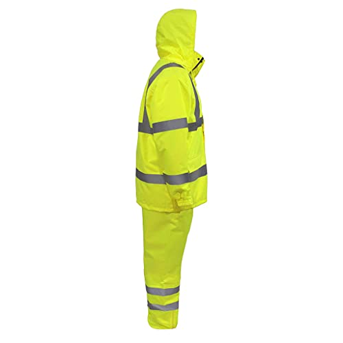 JORESTECH Safety Rain Set/Jacket Reflective High Visibility Yellow Black JK-03 / Pants Lime ANSI 150D Heavy Duty PANTS-03 - Image 4