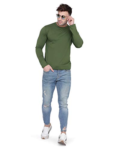 Image of Self Design Men Full Sleeve Round Neck Multicolor T-Shirt (Pack of 2)