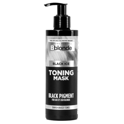 Jerome Russell Bblonde BLACK ICE Toning MASK | Neutralises Yellow & Orange Tones for Icy Silver Blonde Finish | Nourishing Formula with Soy Rice Proteins & Jojoba Oil | Sulphate-Free | 250ml