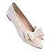 TN TANGNEST Women Fashion Bowknot Flats Comfort Pointed Toe Dress Shoes Apricot 41(9)