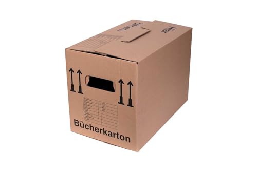 20 x Bücherkarton Umzugskarton Aktenkarton 500 x 300 x 350 mm bis 40 kg mit stabiler starker Doppelwelle Menge wählbar von 5 bis 240 Stück