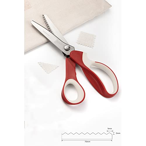Pinking Shears By Galadim - Zig-Zag Scissor For Fabric Leather & Paper - Pinking Dressmaking Sewing Scissors Gd-046-C #TOP2