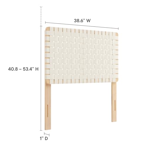 Modway Sparta Weave Twin Vegan Leather Headboard in Natural Beige by Modway - Image 2