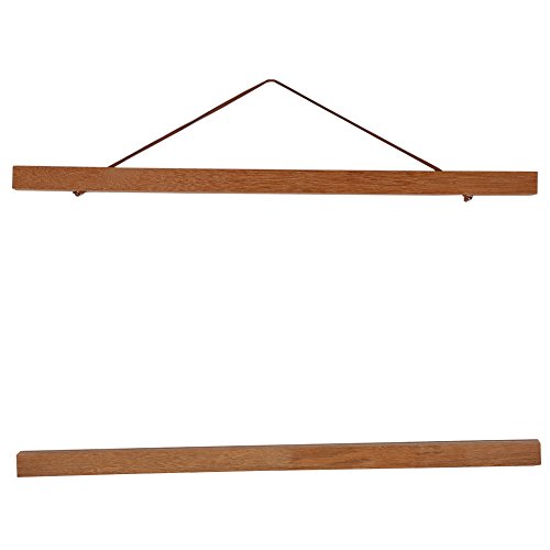 KIKYO Colgador de Carteles, Marco de Fotos de Madera magnético Moderno, Kit para Colgar Carteles de Teca para Carteles, Impresiones, Fotos, Tela(40cm)