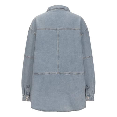 for Women Winter Fall Long Sleeve V Neck Denim Cowgirl Hooded Plain Jacket Outerwear Women 2025 Fashion Regular Fit4