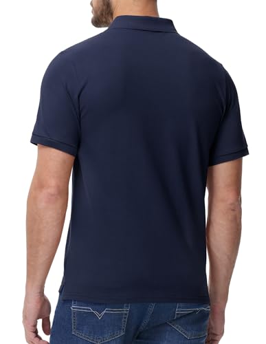 Image of MIER Men's Cotton Pique Polo Shirts, Short Sleeve Golf Work Casual Tops