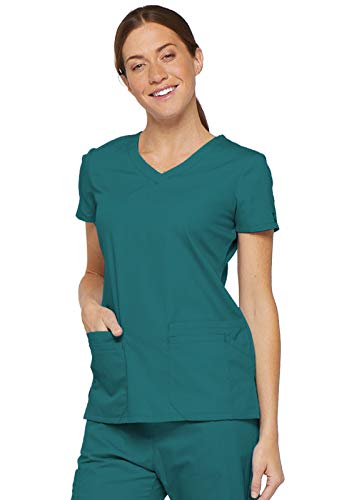 Image of Dickies Women's Jr. Fit V-Neck Scrub Top Multiple Patch Pockets