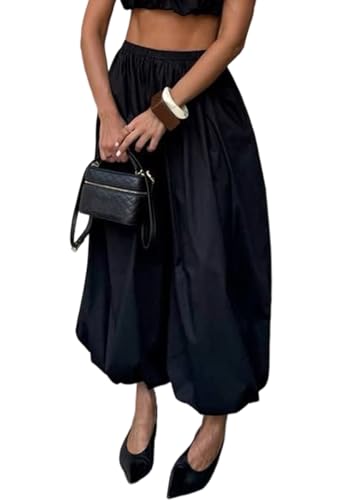 NRTHYE Womens Summer Baggy Casual Pleated Harem Pants Loose Elastic Waist Wide Leg Hippie Long Balloon Pants Trousers