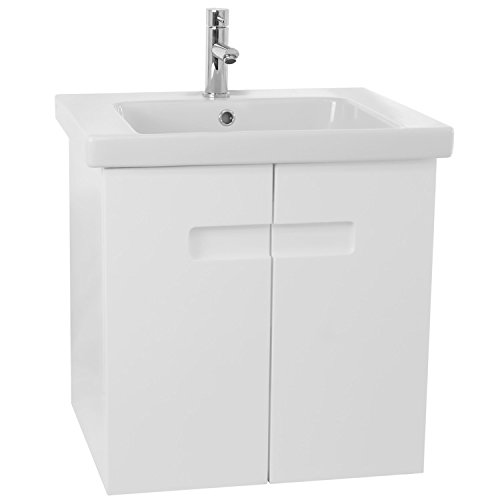 ACF NY64 New York Bathroom Vanity Set with Inset Handles, 21", Glossy