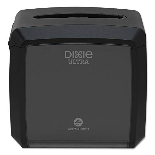 Image of Georgia-Pacific Dixie Ultra Tabletop Interfold Napkin Dispenser by GP PRO (Georgia-Pacific), Black, 54527A, Holds 275 Napkins, 7.600 inch W x 6.100 inch D x 7.200 inch H