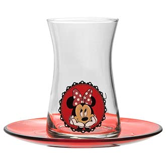 Minnie mouse, tea glasses set of of 8 pieces (4 glasses and sauce…