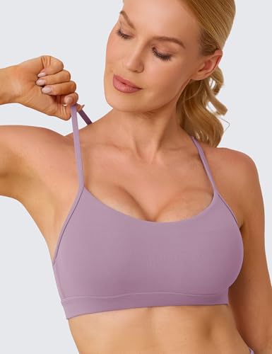 Image of BAYDI Clouduxi Y Back Sports Bra for Women - Padded Racerback Spaghetti Strap Low Impact Workout Yoga Bra, A-C Cups