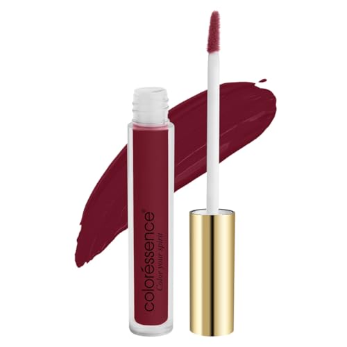 Image of Coloressence Eternal Matte Liquid Sindoor, Maroon, 3ml | Quick Dry | Long Lasting | Sponge Tip Applicator | Highly Pigmented | Waterproof | Easy Application