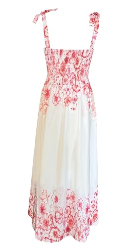 Image of kinstell Women's Summer Boho Spaghetti Strap Square Neck Ruffle Casual Flowy Long Dress Beach Swing Party Maxi Dress