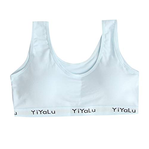 Sanyyanlsy Kids Girls Sport Bra Underclothes Undies Clothes Student Development Period I-Shaped Vest Printed Underwear,Blue,One Size