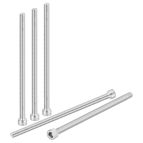 DTGN M6-1x150 Socket Head Cap Screws Bolts - 5Pack - Good for Road Bicycle, Mountain Bike, Auto, Motorcycle - 304 Stainless Steel Hex Head Metric Screws - Silver