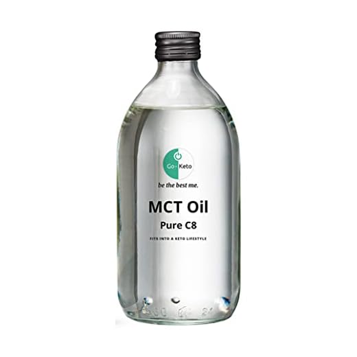 Go-Keto MCT Oil C8, 500 ml | Aceite MCT C8 prémium, 100% de aceite de coco sin aceite de palma | Perfecto para la dieta ceto | La crema de café ceto ideal para un Bulletproof Coffee o un batido ceto