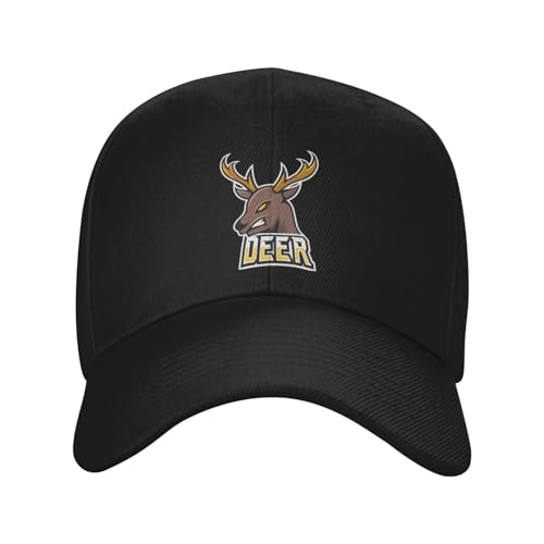 MCSVCH Angry Deer Baseball Cap for Men Women Caps Adjustable Dad Hat Trucker Hats Black