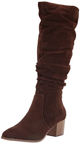 Amazon Essentials Damen Hohe Stiefel Mit Blockabsatz, Dunkles Toffee Braun, 40 EU