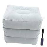 NUOBESTY Reposapiés Hinchable Ajustable Alturas para Viaje Avión y Tren Cojín Ergonómico para Piernas y Pies Mejora Circulación y Inflable Rápido con Inflador Incluido Color Aleatorio